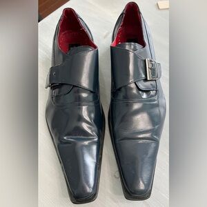 Zota Classic Men’s Navy Leather Dress Shoes, Size 12 - Free Shipping